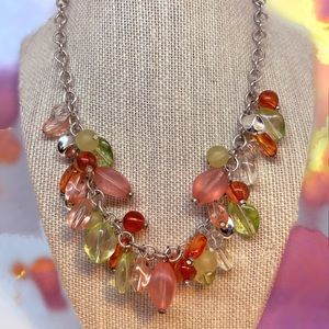 Vintage Pastel Multicolored Lucite Bead Necklace